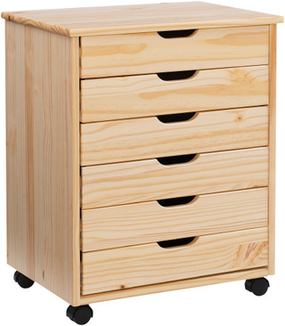 Thumbnail 8: Linon Linon Celia Six Drawer Wide Rolling Storage Cart - 21x15x25 