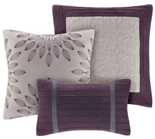 Thumbnail 6: Madison Park Madison Park Palmer Plum 7-pc. Comforter Set 