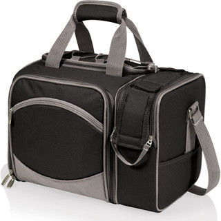 Thumbnail 4: Picnic Time Picnic Time Malibu Black Stripe Picnic Tote 