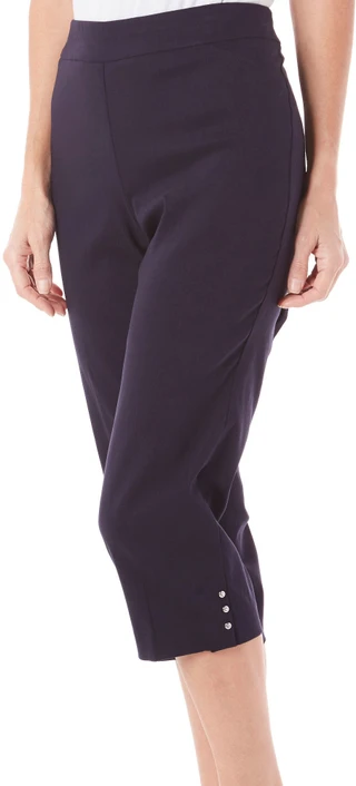 Thumbnail 2: Counterparts Counterparts Womens Pull On 3-Rivet Career Capris 
