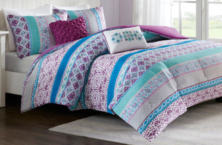 Thumbnail 3: Intelligent Design Intelligent Design Joni Purple Coverlet Set 