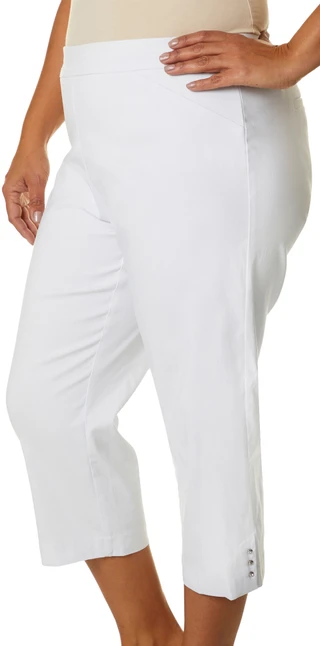 Thumbnail 2: Counterparts Counterparts Plus Solid Pull On Rivet Capris 