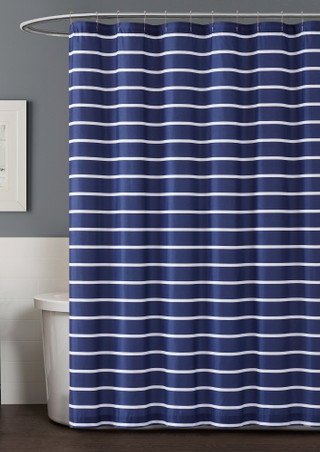 Thumbnail 2: Truly Soft Truly Soft Maddow Stripe Blush Shower Curtain 