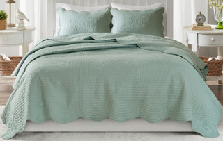 Thumbnail 6: Madison Park Madison Park Tuscany Scalloped Edge Coverlet Set 