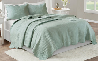 Thumbnail 3: Madison Park Madison Park Tuscany Scalloped Edge Coverlet Set 