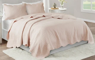 Thumbnail 3: Madison Park Madison Park Tuscany Scalloped Edge Coverlet Set 