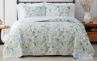 Thumbnail 1: Cottage Classics Cottage Classics Field Floral Quilt Set 