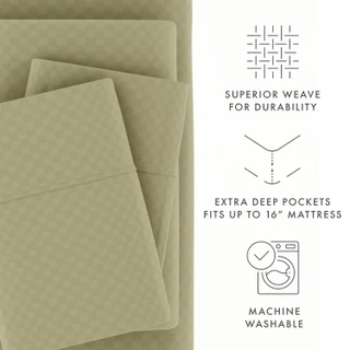 Thumbnail 6: Home Collections Home Collections Premium Checkered Embossed Sheet Set 
