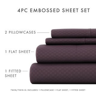 Thumbnail 48: Home Collections Home Collections Premium Checkered Embossed Sheet Set 