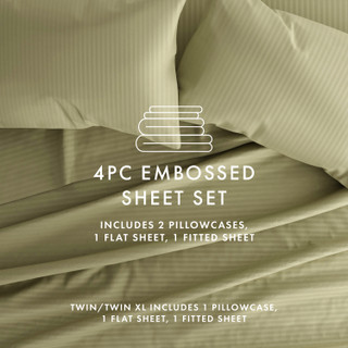 Thumbnail 54: Home Collections Home Collections Premium Striped Embossed Sheet Set 