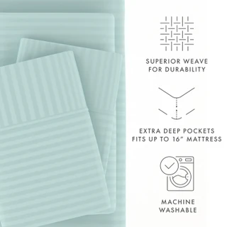 Thumbnail 36: Home Collections Home Collections Premium Striped Embossed Sheet Set 