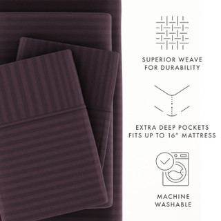 Thumbnail 36: Home Collections Home Collections Premium Striped Embossed Sheet Set 