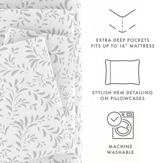 Thumbnail 42: Home Collections Home Collections Premium Ultra Burst Of Vines Sheet Set 