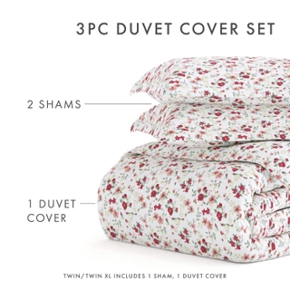 Thumbnail 32: Home Collections Home Collections Premium Ultra Soft Blossoms Duvet Cover Set 