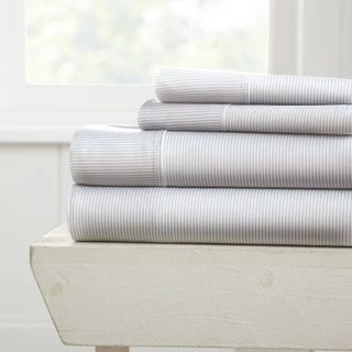 Thumbnail 6: Home Collections Home Collections Premium Ultra Soft Pinstriped Sheet Set 