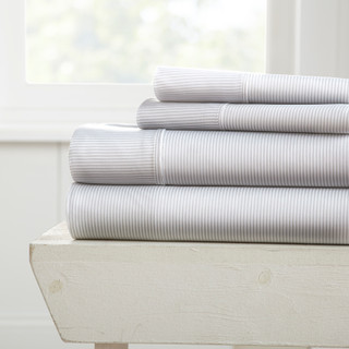 Thumbnail 1: Home Collections Home Collections Premium Ultra Soft Pinstriped Sheet Set 