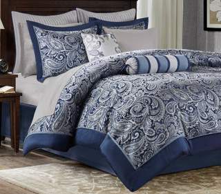 Thumbnail 4: Madison Park Madison Park Aubrey Navy 12-pc. Comforter Set 