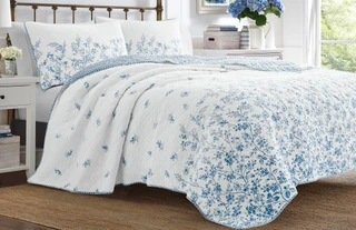 Thumbnail 4: Laura Ashley Laura Ashley Flora Quilt Set 
