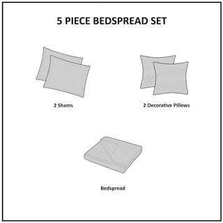 Thumbnail 42: Madison Park Madison Park Aubrey 5-pc. Bedspread Set 