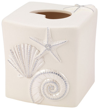 Thumbnail 1: AVANTI Avanti Blue Sequin Shell Tissue Box Cover 