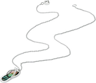 Thumbnail 2: Beach Chic Beach Chic Silver Plated Abalone Flip Flop Necklace 