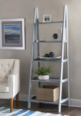 Thumbnail 4: Linon Linon Adara Ladder Display Shelf - 35x17x72 
