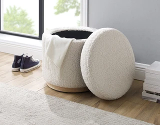Thumbnail 4: Linon Linon Prasad Storage Ottoman 