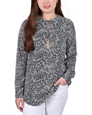 Thumbnail 1: Ny Collection NY Collection Petite Tie Neck Blouse 