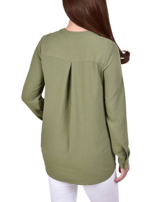 Thumbnail 4: Ny Collection NY Collection Petite Tie Neck Blouse 