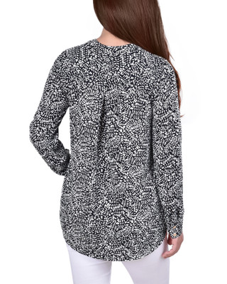 Thumbnail 5: Ny Collection NY Collection Petite Tie Neck Blouse 