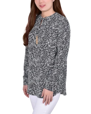 Thumbnail 9: Ny Collection NY Collection Petite Tie Neck Blouse 