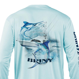 Thumbnail 6: BRINY Briny Dually Marlin Mens Performance Fishing Shirt 