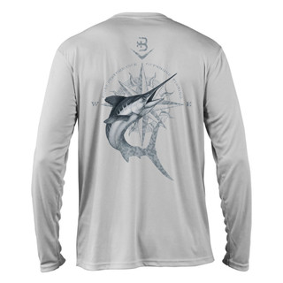 Thumbnail 2: BRINY Briny Marlin Compass Mens Performance Fishing Shirt 