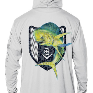 Thumbnail 3: BRINY Briny Mahi Mens Hooded Performance Fishing Shirt 
