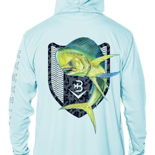 Thumbnail 2: BRINY Briny Mahi Mens Hooded Performance Fishing Shirt 