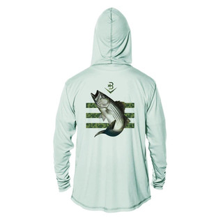 Thumbnail 1: BRINY Briny Striper Mens Hooded Performance Fishing Shirt 
