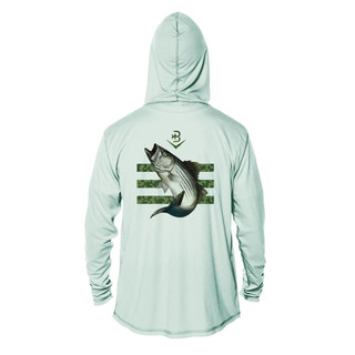 Thumbnail 1: BRINY Briny Striper Mens Hooded Performance Fishing Shirt 