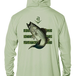 Thumbnail 6: BRINY Briny Striper Mens Hooded Performance Fishing Shirt 