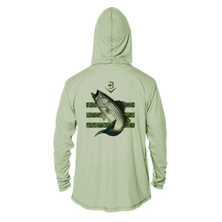 Thumbnail 2: BRINY Briny Striper Mens Hooded Performance Fishing Shirt 