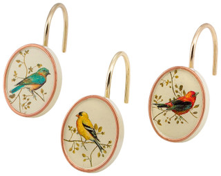 Thumbnail 1: AVANTI Avanti Gilded Birds 12-pc. Shower Curtain Hooks 