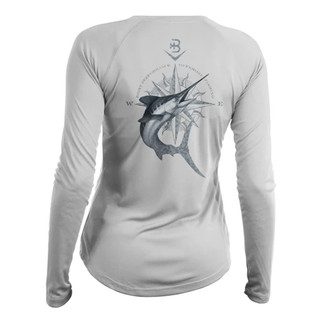 Thumbnail 2: BRINY Briny Marlin Compass Womens Long Sleeve Fishing Shirt 