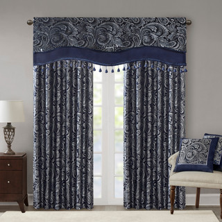 Thumbnail 6: Madison Park Madison Park Aubrey Beaded Window Valance 