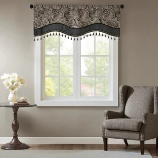 Thumbnail 2: Madison Park Madison Park Aubrey Beaded Window Valance 