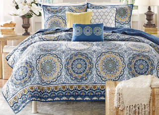 Thumbnail 6: Madison Park Madison Park Tangiers Blue 6-pc. Coverlet Set 