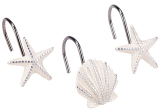 Thumbnail 1: AVANTI Avanti Sequin Shell 12-pc. Shower Curtain Hooks 