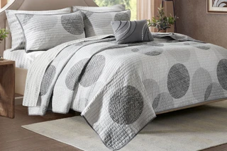 Thumbnail 5: Madison Park Madison Park Knowles Grey Coverlet Set 