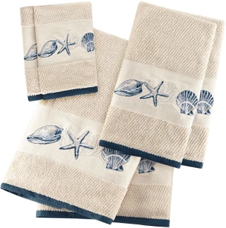 Thumbnail 2: Madison Park Madison Park Bayside 6-pc. Embroidered Towel Set 