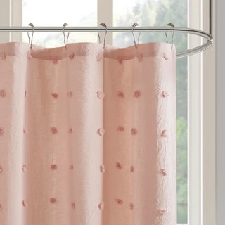 Thumbnail 4: Urban Habitat Urban Habitat Brooklyn Jacquard Pom Pom Shower Curtain 