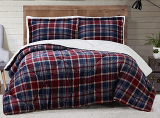 Thumbnail 1: Truly Soft Truly Soft Cuddle Warmth Printed Plaid Comforter Set 