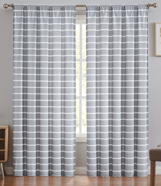 Thumbnail 2: Truly Soft Truly Soft Maddow Stripe Blush Window Panel Pair 
